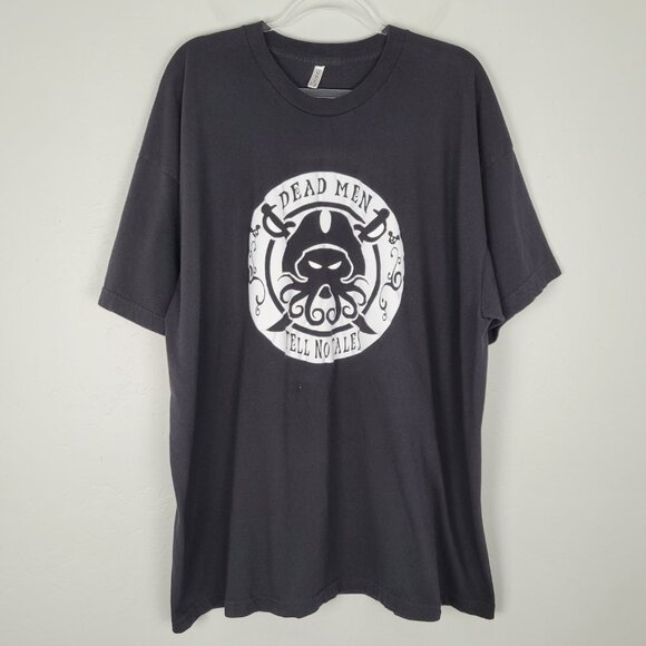 Dixxon Dead Men Tell No Tales Pirate Graphic T-Shirt Short Sleeve Black Size 3XL - Picture 1 of 10